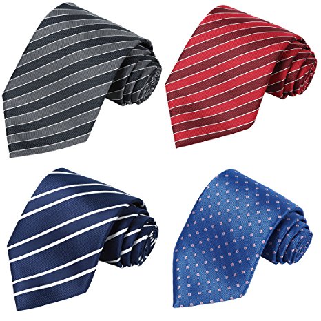 KissTies Set of 4 Ties 63'' XL Extra long Necktie Tall Tie   1 Magnetic Boxes