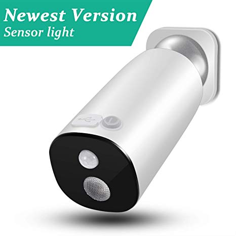 ADDSMILE Motion Sensor Light Outdoor Rechargeable LED Night Light Spotlight/Flashlight for Home Indoor Outdoor Staircase Garage Toilet Hallway Garden Bedroom Living Room Yard-White