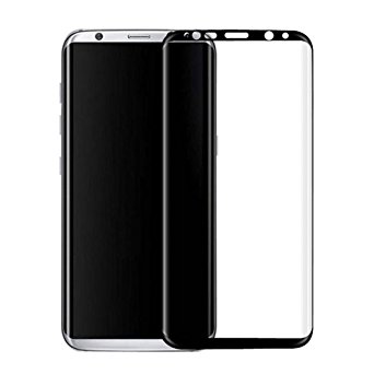 Galaxy S8 Screen Protector High-definition Tempered Glass Screen Protector Full Coverage Screen Protector, 3D Curved, 9H Hardness (Black)