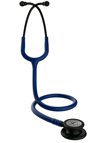 3M Littmann 5867 Classic III Stethoscope, Black-Finish Chestpiece, Navy Blue Tube, 27"