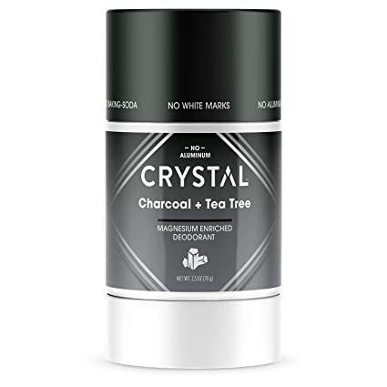 Crystal Magnesium Solid Stick Deodorants - Magnesium Deodorant. Safely and Effectively Fights Odor. Aluminum Free Deodorant for Men and Women – Charcoal   Tea Tree, 2.5 oz