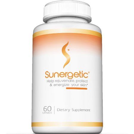 NEW Sunergetic Formula - Best Anti Aging Supplement & Skin Vitamins - Includes Powerful Antioxidants & Anti Aging Vitamins To Help Hydrate, Promote & Rejuvenate Youthful Skin - 60 Capsules