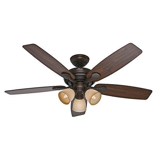 Hunter Fan Company 53051 Conway 52-Inch Cocoa Ceiling Fan with Five Walnut/Stained Oak Blades and a Light Kit