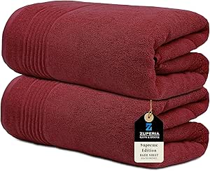 Supreme Edition Bath Sheets 700 GSM - 35 x 70 Inches, 100% Cotton Oversize Bathroom Shower Towels - Highly Absorbent for The Ultimate Experience (2 Pack, Burgundy)