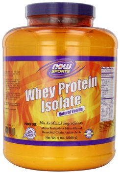 NOW Foods Whey Protein Isolate Natural Vanilla, 5 Pounds