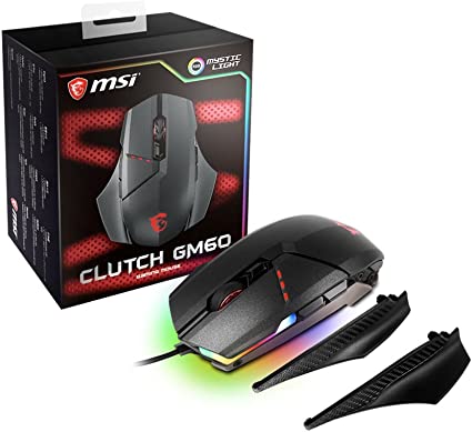 MSI Gaming USB RGB Adjustable DPI Programmable Gaming Grade Optical Mouse (Clutch GM60 Gaming Mouse)