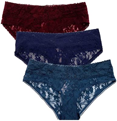 Victoria's Secret Floral Lace Hiphugger Panties 3 Pack Bundle