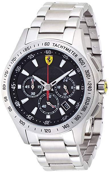 Ferrari Scuderia Black Dial Stainless Steel Men's Watch 830048