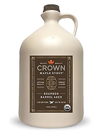 Crown Maple Organic Grade A Maple Syrup, Bourbon Barrel Aged, 128 Fl. Oz (Pack of 1)