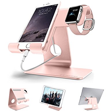 Universal 2 in 1 Desktop cell phone stand tablet stand holder,ZVE aluminum apple iwatch stands charging dock cradle For all Android Smartphone,iPhone 6 6s 7 Plus 5 5s 5c and Tablet (Up to 12.9 inch)