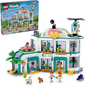 LEGO Friends Heartlake City Hospital Toy Playset, Helicopter Toy and Mini-Doll Characters, Building Set for Kids, Pretend Play, Gift for Girls and Boys Ages 7 Years Old and Up, 42621