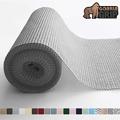 Gorilla Grip Original Drawer and Shelf Liner, Non Adhesive Roll, 12 Inch x 10 FT, Durable and Strong, Grip Liners for Drawers, Shelves, Cabinets, Storage, Kitchen and Desks, Light Gray