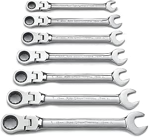 GearWrench 9900 7 Piece Flex-Head Combination Ratcheting Wrench Set Metric