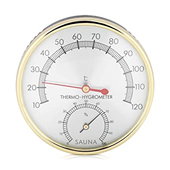 Fdit 2 in 1 Sauna Hygrothermograph Thermometer Hygrometer Sauna Room Accessory for Houses Offices Workshops Schools Markets Warehouses