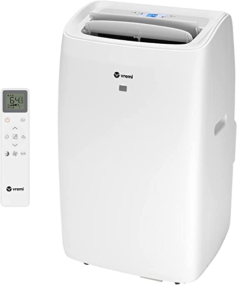 Vremi 14,000 BTU Portable Air Conditioner - Quiet Air Conditioning Machine for 550 to 700 Square Feet Home Office Rooms - LED Display Auto Shut Off and Dehumidifier Function - Remote Control Included