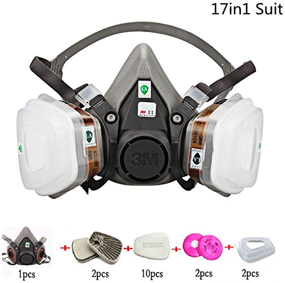 3M 6200 17 in 1 Suit Half Face Painting Spraying Respirator Silicone Anti-dust Organic Vapor Benzene PM2.5 Multi-Purpose Protection Tool Set