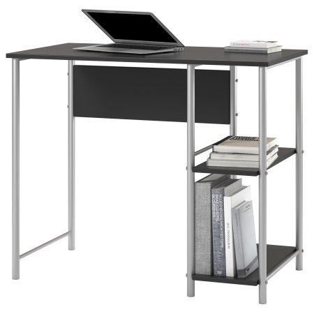 Mainstays Basic Metal Student Desk, Black Oak