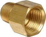 Anderson Metals Brass Pipe Fitting Adapter 38 Male Pipe x 12 Female Pipe