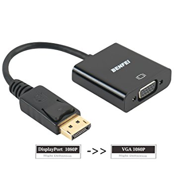 Benfei DisplayPort to VGA Adapter, Dp Display Port to VGA Converter Male to Female Gold-Plated Cord for Lenovo, Dell, HP, ASUS