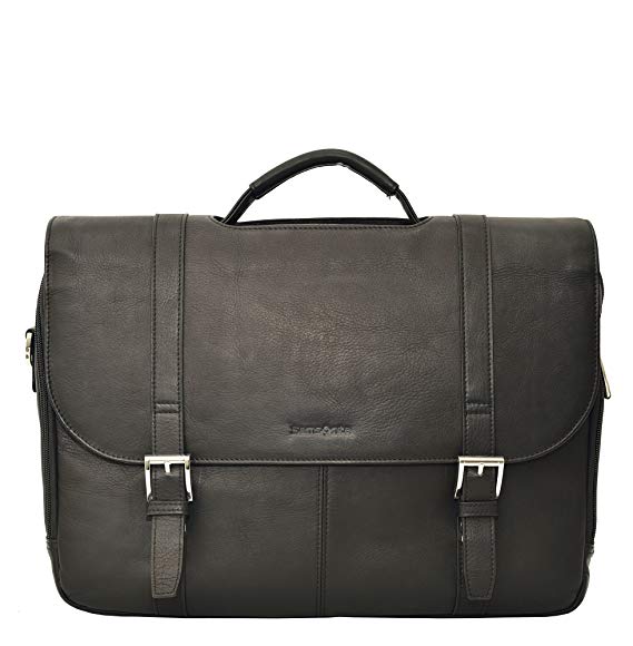 Samsonite Colombian Leather Flapover Case (Black/Chrome)