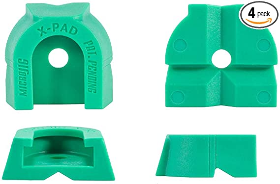 MICROJIG MATCHFIT X-Pad (4-Pack) Accessory for MATCHFIT Dovetail Clamps, Green (X-PAD-K4)