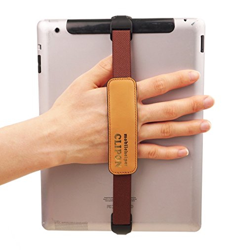WiLLBee CLIPON 7~11 inch (Brown) Smart Finger Ring Hand Hold Strap Stand Grip Case Band Holder - iPad Pro 9.7 Air2 Air mini 4 3 2 Galaxy Tab S3 S2 S A E Pro Book 10.6 LG G Pad 3 2 Surface 3 2 Pro2