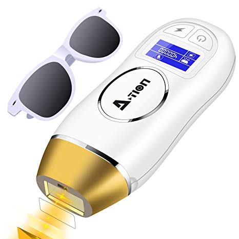 Light Hair Removal, A-TION Permanent Hair Removal System IPL 400,000 Flashes Painless Hair Removal for Face and Body, Men & Women Home Use Personal Care (IPL 400,000)