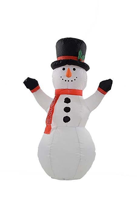 Awesome 4 Foot Self Inflating Illuminated Snowman Holiday Yard Decoration Blow Up