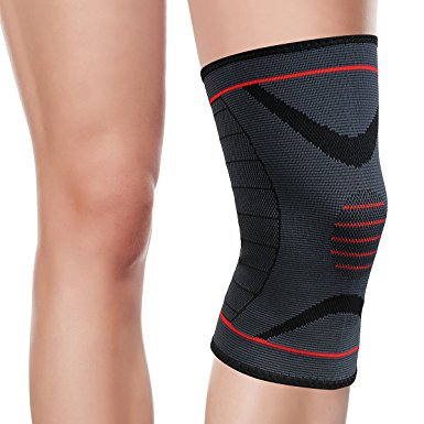 OMorc Sports Knee Compression Sleeve Support, Knee Brace Anti Slip Pain Relief for Running, Hiking, Basketball, Training, Cycling and All Types of Outdoor Activities, Unisex - Medium Sizes