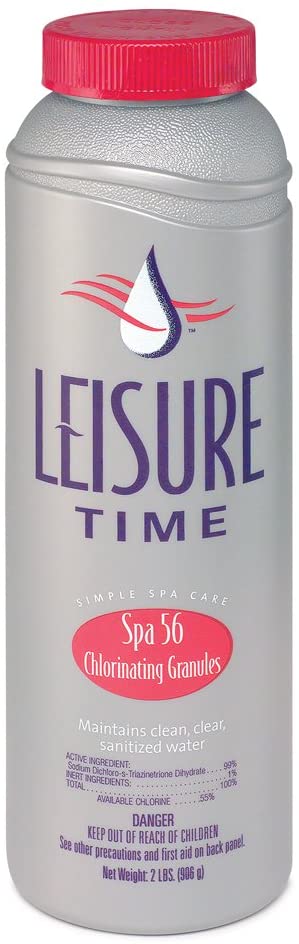 LEISURE TIME 22337A Spa 56 Chlorinating Granules for Hot Tubs, 2 lbs, gray