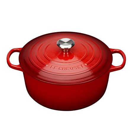 Le Creuset Signature Cast Iron Round Casserole, 28 cm - Cerise