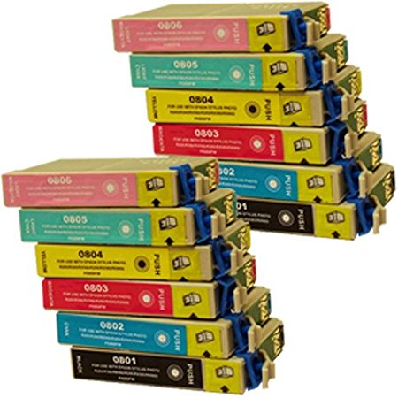 12 CiberDirect Compatible Ink Cartridges for use with Epson Stylus Photo PX720WD Printers.