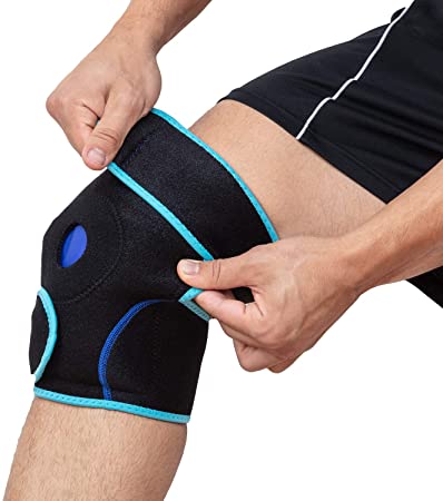 Knee Ice Pack (2 ice Packs) with 1 Wrap - Ice Gel Pack Reduces Pain and Swelling from Injury and Surgery – Blue Cold Compress Pack by Rester’s Choice