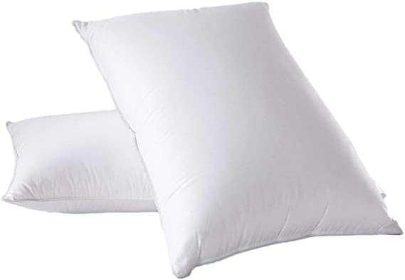 Royal Hotel Down Pillow - 500 Thread Count 100% Cotton, Down, King Size, Extra Firm, Set of 2