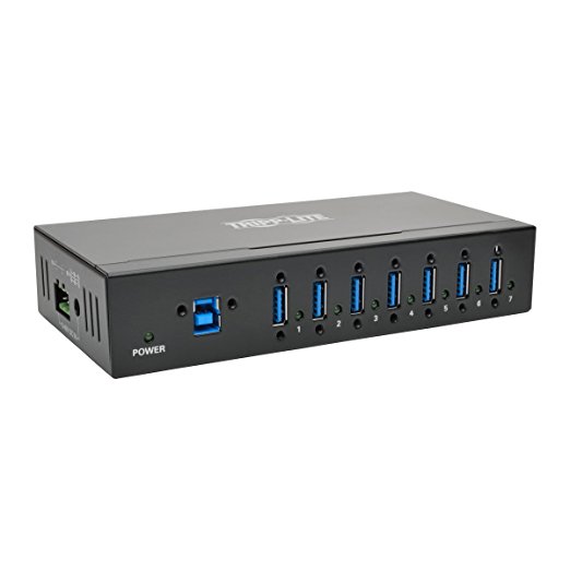 Tripp Lite 7-Port Industrial USB-A 3.0 SuperSpeed Hub with 15KV ESD Immunity, Metal Case, Mountable, USB Type-A (U360-007-IND)