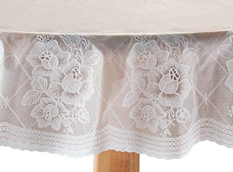 Floral Vinyl Lace Table Cover