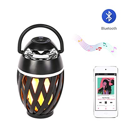 CO-Z Wireless LED Flame Bluetooth Speaker with Lamp, Portable Small Outdoor Bluetooth Speaker with Flame Light for Camping, Desktop, Bedside, Table, Atmosphere Decor, Unique Flicker Speaker with Lamp