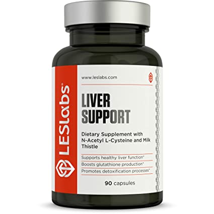 LES Labs Liver Support Natural Supplement for Healthy Liver Function and Detoxification with Milk Thistle, NAC, ALA and Dandelion Root, 90 Vegetarian Capsules