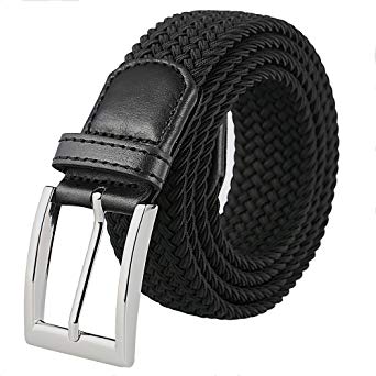 Weifert Men's Stretch Woven 1.3"Wide Elastic Braided Belts