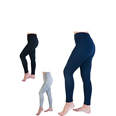 Agiato Women's Warm Stretchy Slimming Fleece Leggings (pack of 3)