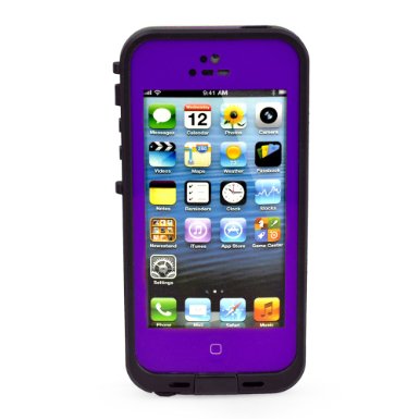 FAVOLCANO® Waterproof Shockproof Full Body Skin Case Cover Pouch for iPhone 5 5S, Multi Purpose Protective Skin for Water, Shock, Snow, Dirt (Purple)