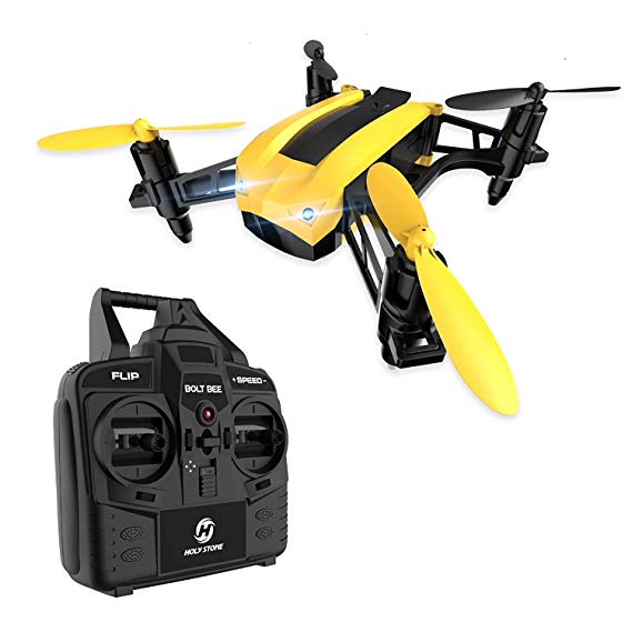 Holy Stone HS150 Bolt Bee Mini RC Quadcopter Racing Drone RTF 2.4GHz 6-Axis Gyro with 31 mp/h High Speed, Modular Battery and Wind Resistance Headless Mode Includes Bonus Battery