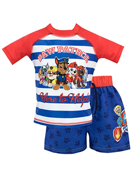 Paw Patrol Boys' Chase Marshall & Group Two Piece Swim Set