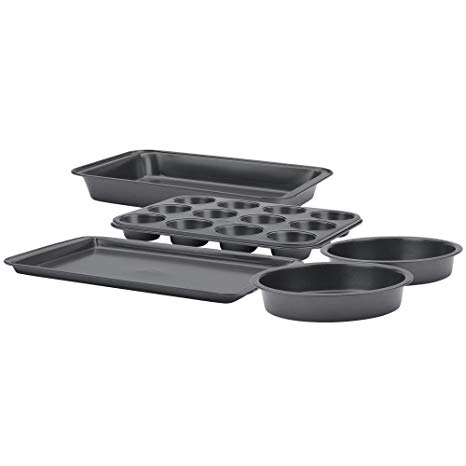 Betty Crocker 5 Piece Bakeware Set, Gray