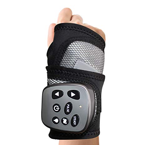Evoliving USB Rechargable Wrist Massager for Carpal Tunnel Syndrome, Tendonitis,Arthritis (Black Grey, Standard)