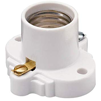 Pass & Seymour White Medium Base Cleat Lamp Socket