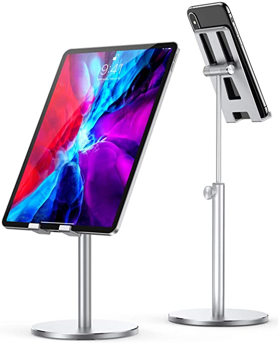 Tablet Stand Holder, Upgraded Stable Cell Phone Stand All Aluminum Alloy, LISEN Angle Height Adjustable iPad Stand Universal Phone Stand for Desk for 4.7"-12.9" Phones, Tablet, Nintendo Switch, Kindle