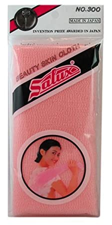 Salux Nylon Japanese Beauty Skin Bath Wash Cloth/Towel - Peach Pink