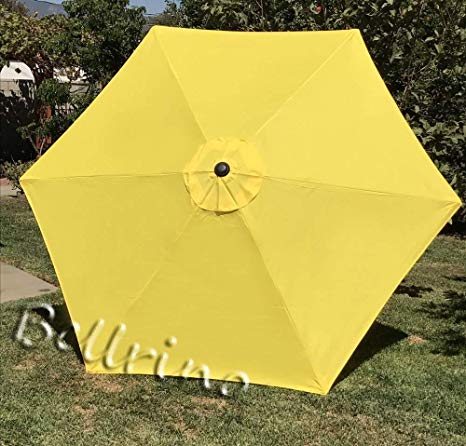 BELLRINO DECOR Replacement YELLOW " STRONG & THICK " Umbrella Canopy for 9ft 6 Ribs YELLOW (Canopy Only)