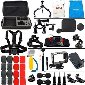 LifeLimit SB111111 Accessories Kit for Gopro 4 Gopro Hero 3 Gopro Hero 3 Gopro Hero 2 and Gopro Hero HD Bundle with 360-degree Rotation Clip and Accessories 40 Items